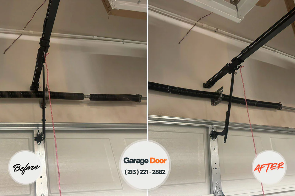 Before and after: garage door repair Brushy Creek, TX